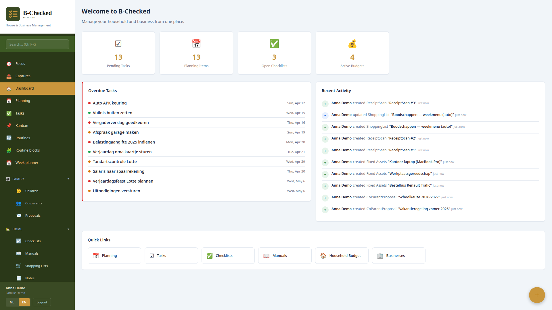 B-Checked Dashboard