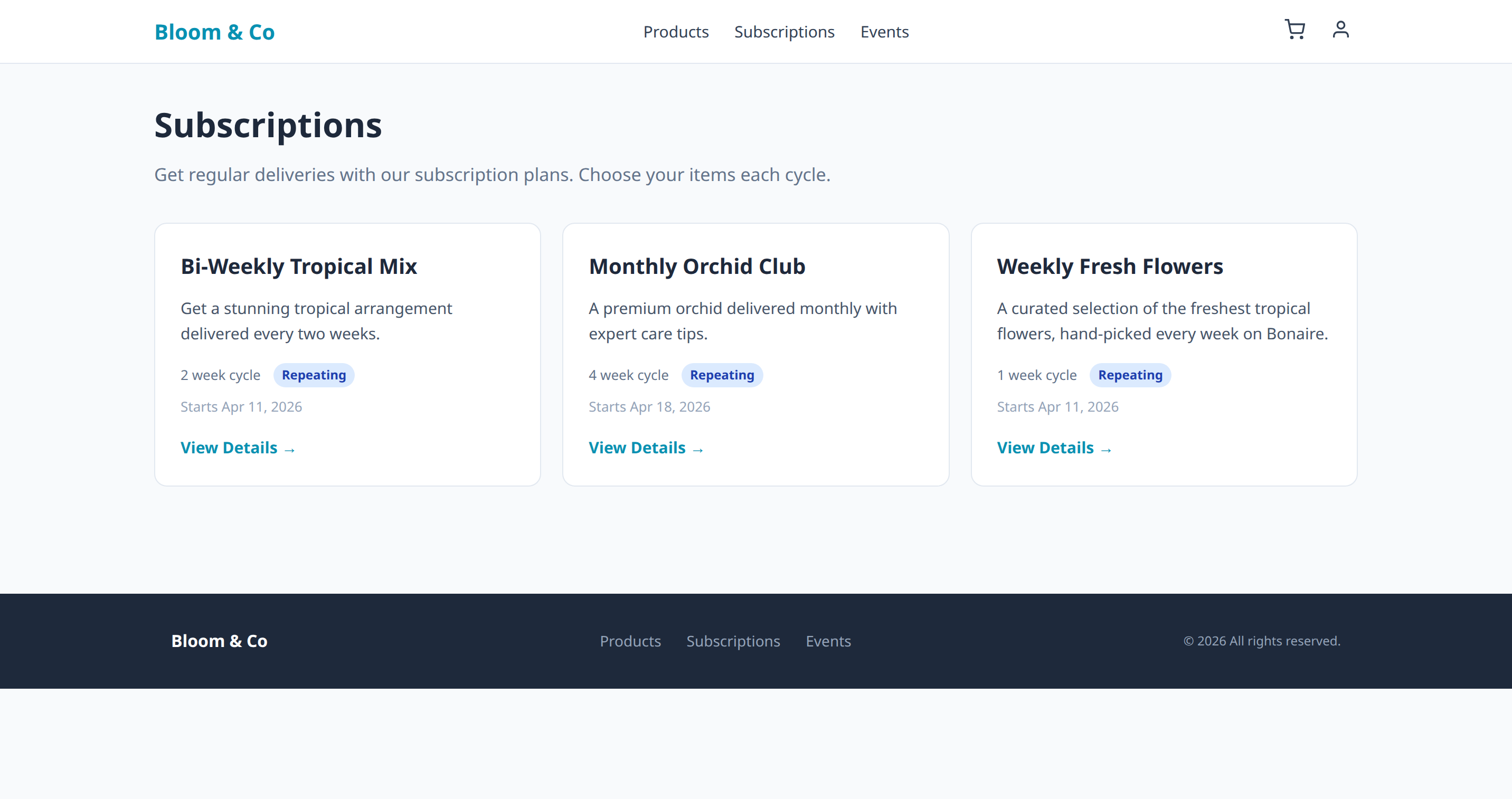Subscription plans for recurring deliveries